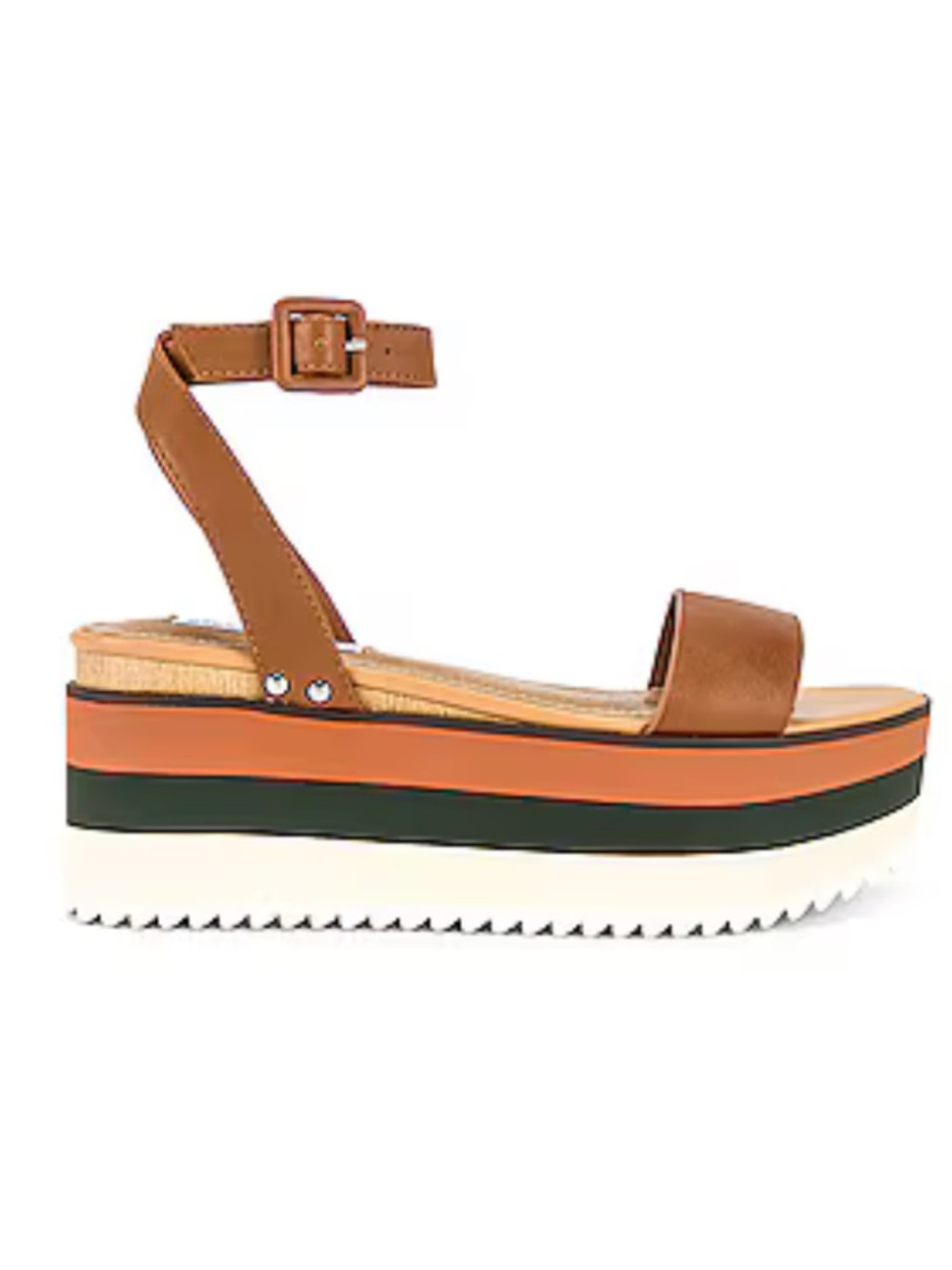 Steve Madden Women's Marco Platform Sandal, Wedge, Shoes, Cognac, Tan, Size 7.5